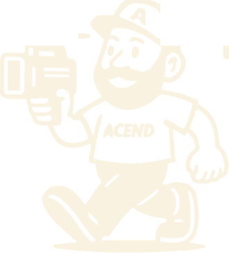 ACEND founder-with-camera mascot
